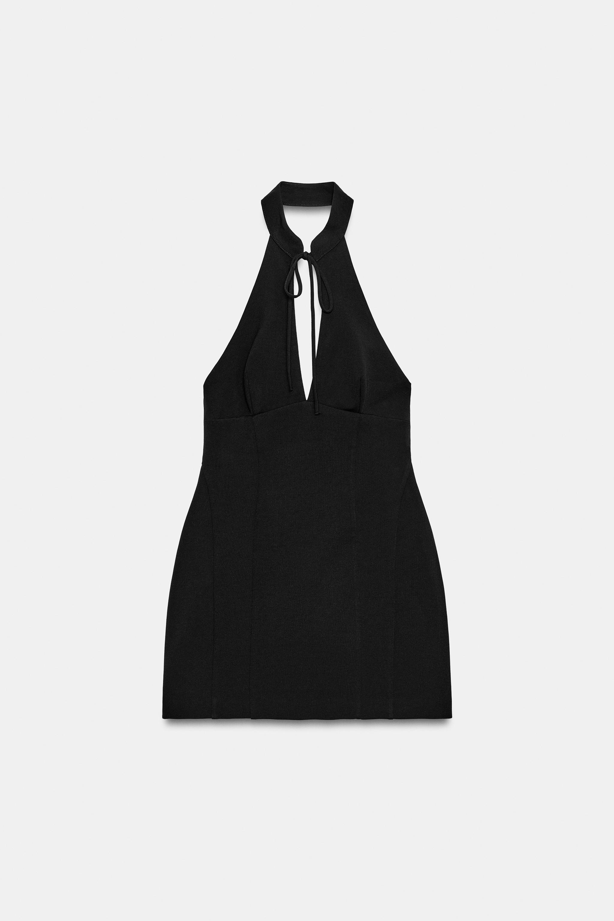 ROBE COURTE HALTER VOLUME